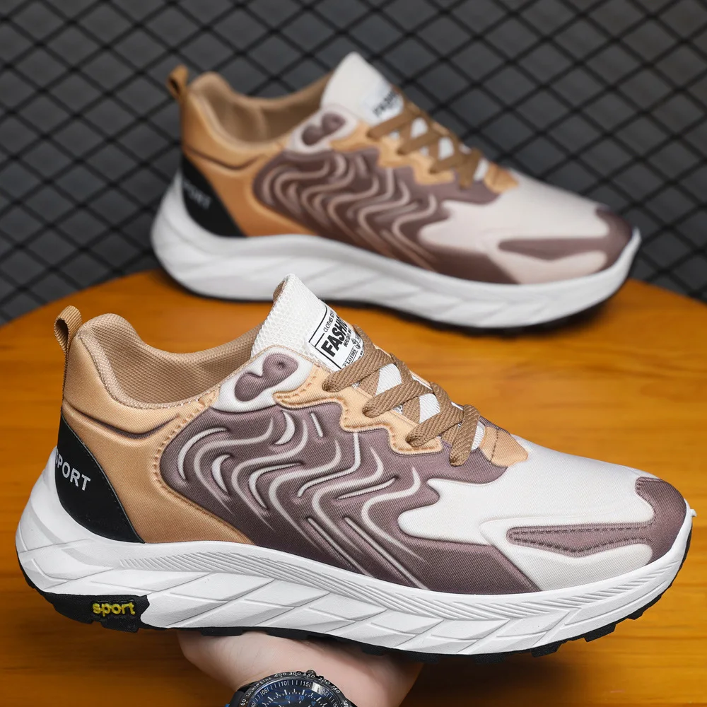 Men's shoes mesh breathable running shoes versatile soft sole lightweight casual shoes anti slip sports shoes