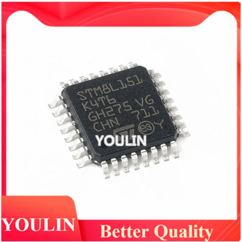 5pcs New genuine STM8L151K4T6 LQFP32 microcontroller chip 16MHz 16KB flash 8-bit