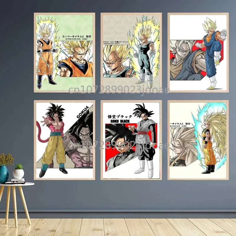 

Anime Dragon Ball Goku Vegeta Super Saiyan Art Painting High Quality Poster HD Canvas Painting Picture Holiday Gift Kids Gift