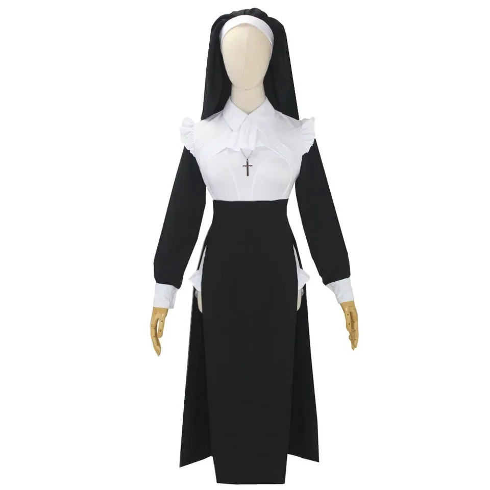 

Anime Sexy Nun Cosplay Uniform Black Cute Dress Halloween Festival Party Masquerade Stage Performance Sister Costume Set 2025