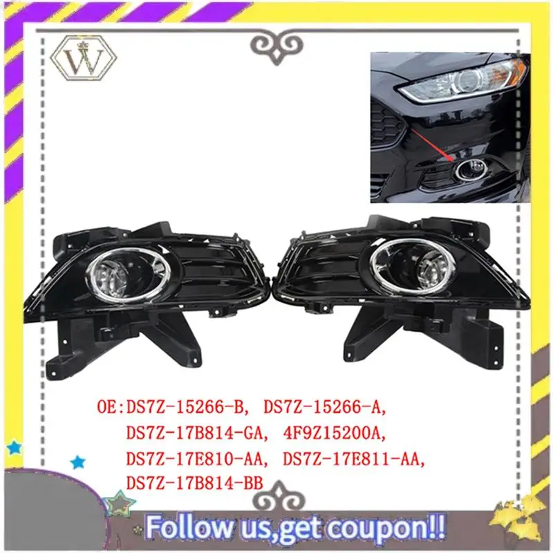 

ABXV-автомобильный передний бампер, комплект противотуманных фар, нижняя решетка, противотуманная фара для Ford Fusion 2013-2016, комплект противотуманных фар 4F9Z15200A DS7Z-17B814GA, замена