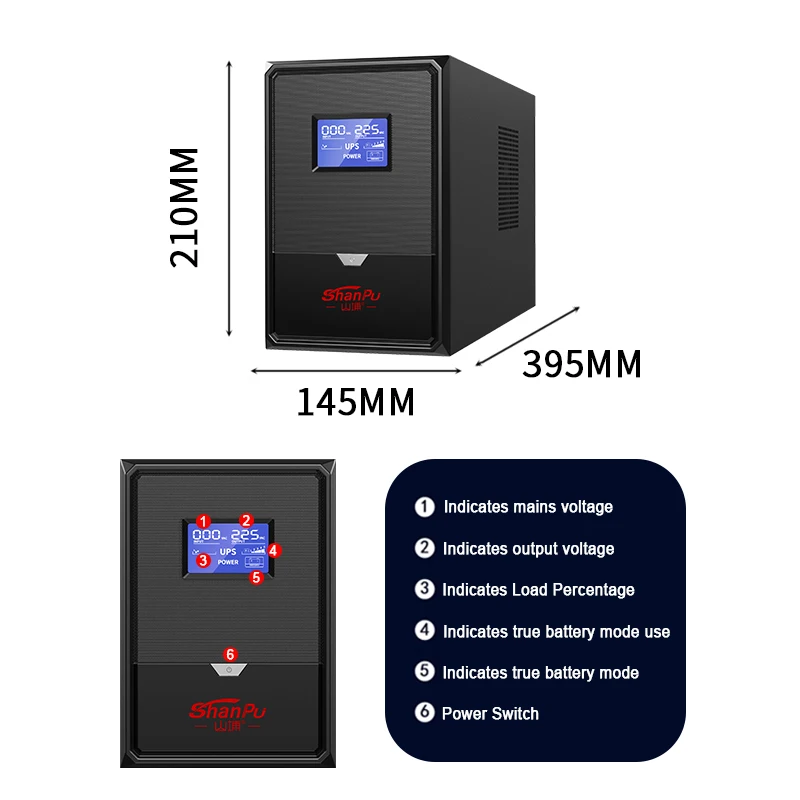 Supply UPS 3kva/1800W Mini Offline UPS For Computers High Quality 220V/110V Uninterruptible Power