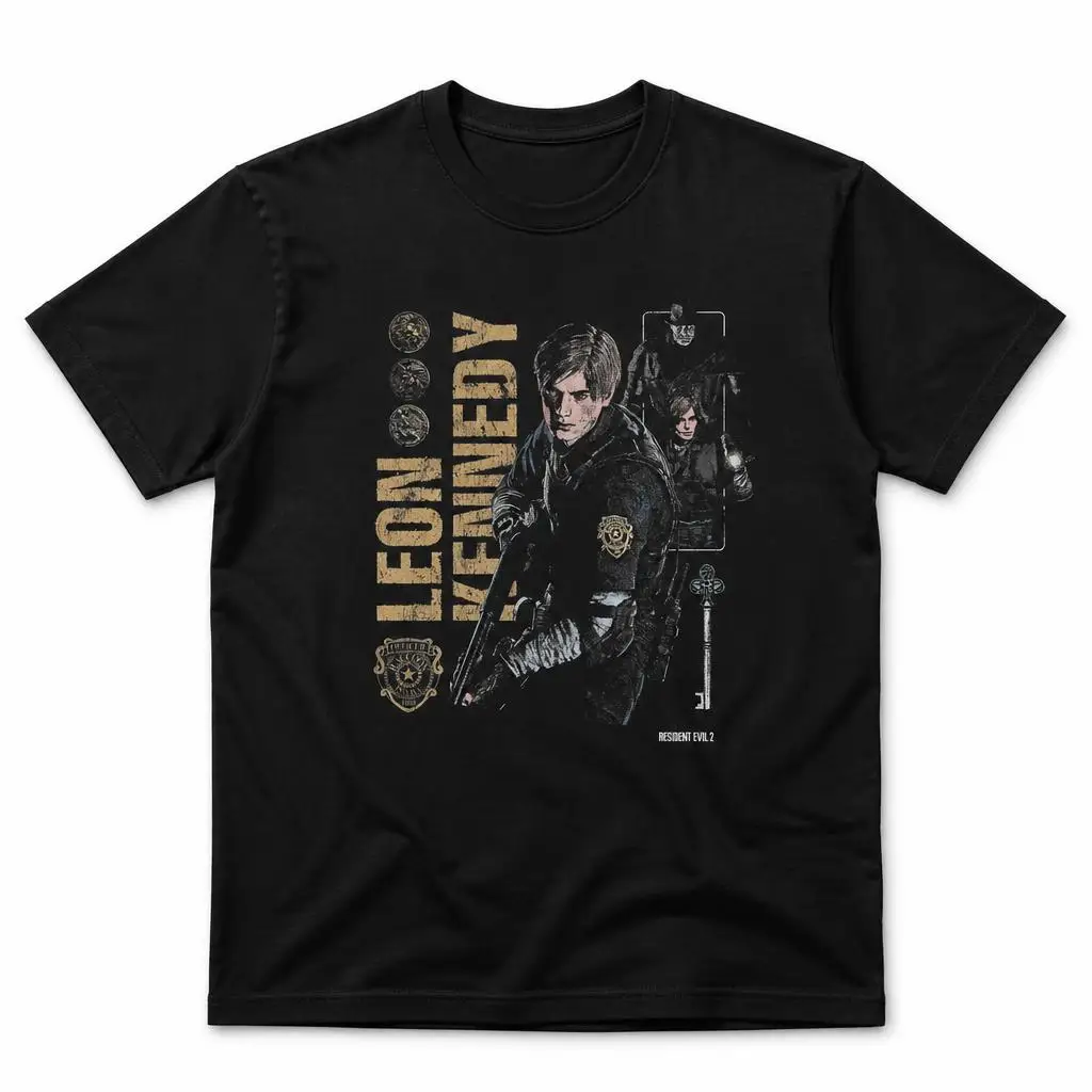 Residents Evils 4 Remake Leon Kennedy Horror T Shirts Casual Tees Short Sleeve Round Collar T-Shirt Pure Cotton Tops