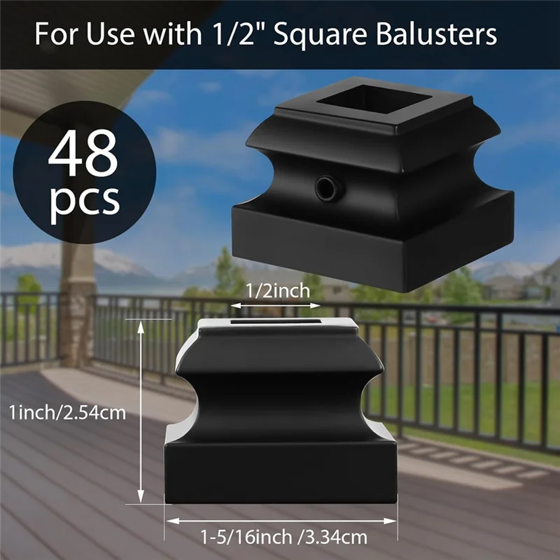 B23B أحذية الدرابزين الحديدي للسلالم-تصميم مسطح 1/2 بوصة سلة التمرير المربعة تويست المفصل الدرج 48 قطعة