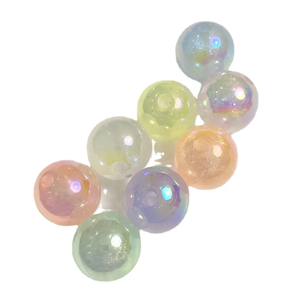 Wholesale 100pcs 12mm Round AB Gumball Bubblegum Luminous Glow in Dark Acrylic Jewelry Beads DIY Bracelet Necklace Spacers