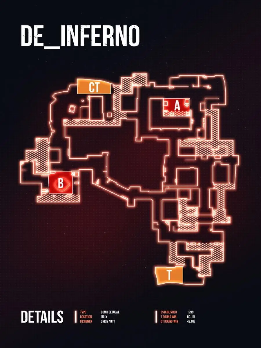 Csgo Maps First Person Shooter Game Wall Art Decor  Canvas Print Poster Picture for Living Room Home Decoration