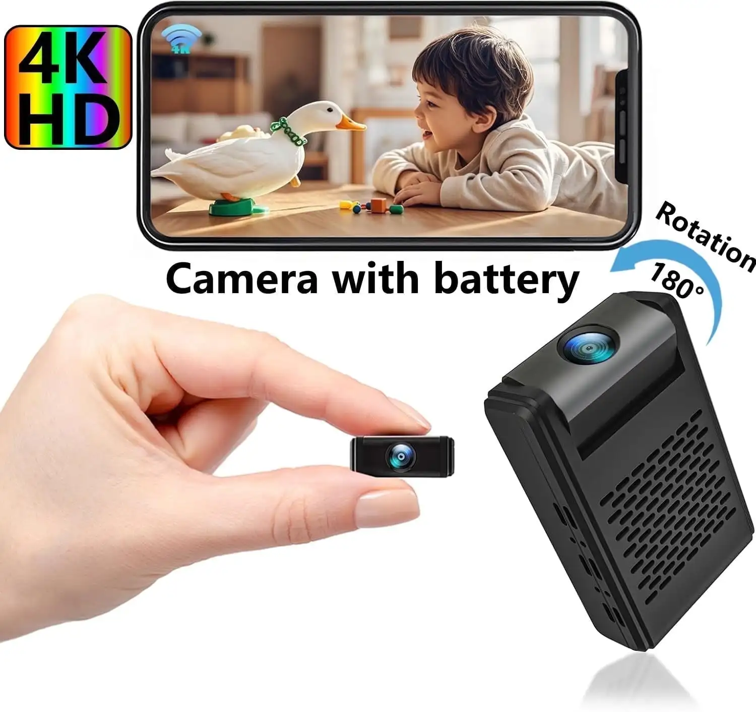 OKAM PRO1080P HD  Wifi Camera Mini Wireless Surveillance Camera 600mAh Battery Powered PIR Human Detection Security Protection
