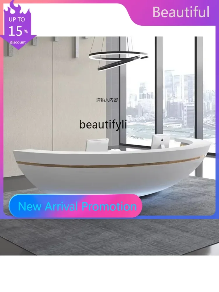 

zGZReception Desk Simple Modern Company Reception Desk Office Bar Cashier Beauty Salon Hotel Consultation Table Reception Desk