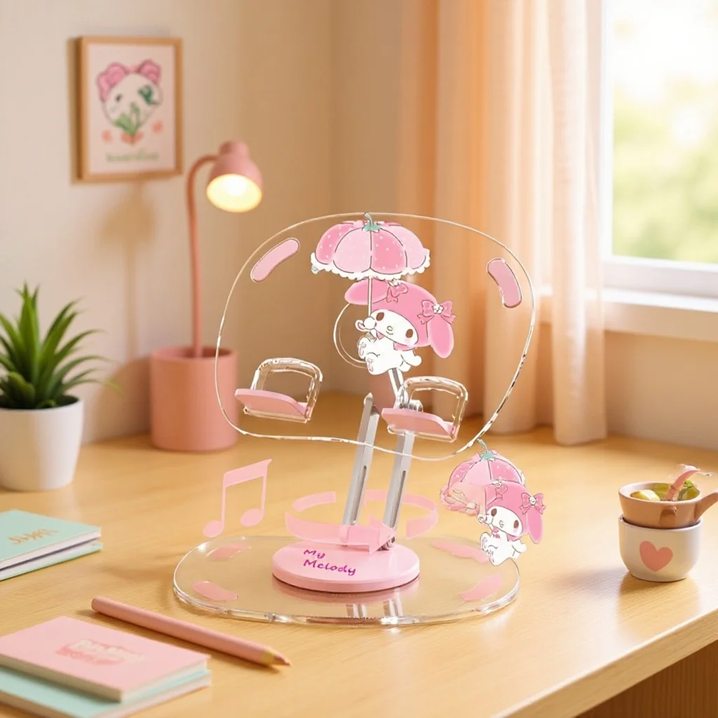 

Kawaii Sanrio HelloKitty держатель для телефона мультфильм милый аниме Kuromi My Melody акриловая телескопическая подставка для телефона и планшета подарочные игрушки для девочек