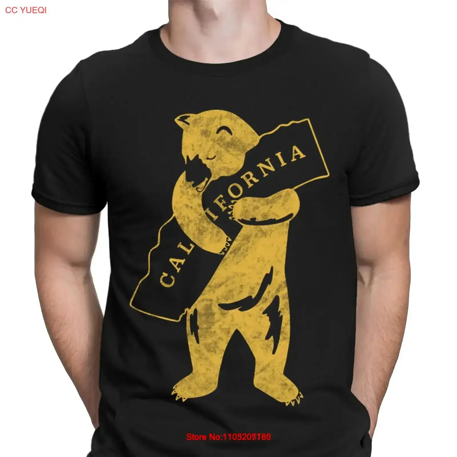 غامض كاليفورنيا الدب جمهورية العلم الولايات المتحدة الأمريكية ريترو خمر رجل تي شيرت أعلى D خمر غسلها أزياء الشارع الشهير امتدت أنيق