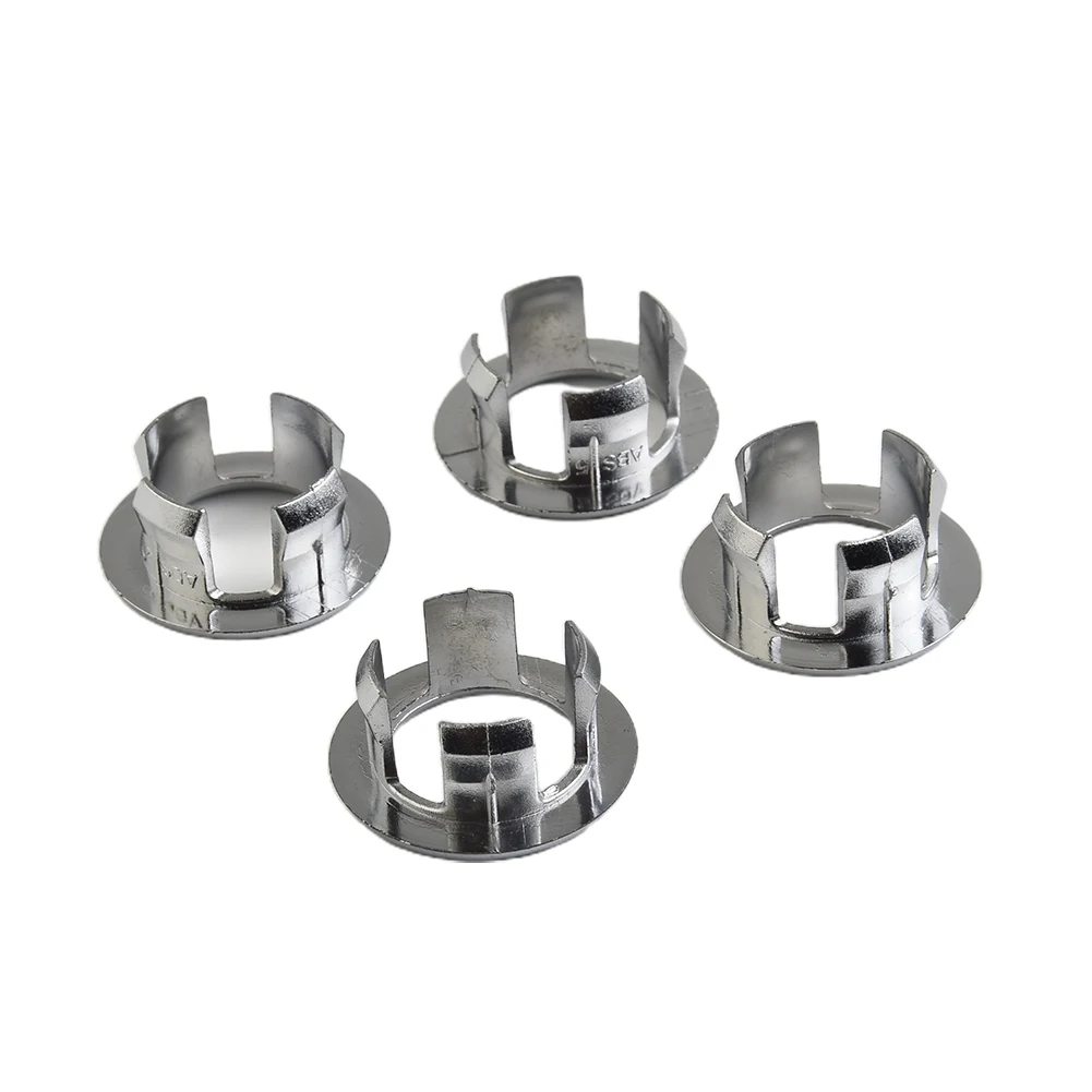 4pcs Sink Overflow Cover Rings ABS-Plastic Chrome Hole Round Drain Cap Bathroom Kitchen Basin Insert Replacing Accessories