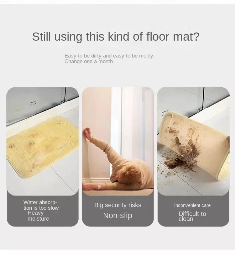 Dackel-Welpen-Absorbierende Bodenmatte, Schmutzfangmatte für Badezimmer, Rutschfeste Toilettentürmatte, Niedliche Fußmatte – Detail 5