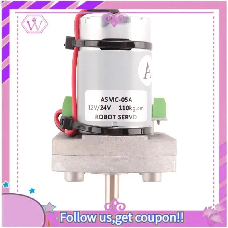 

Upgraded 2X ASMC-04A Super Torque Digital Servo DC12V-24V 300°MAX Model Airplane Steering Gear For Large Robot Manipulator Servo