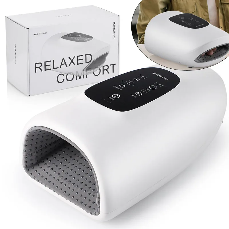 

Electric Hand Massager with Hot Compress & Airbag - 3 Modes Air Compression Vibration Massage for Finger Palm, Relieves Fatigue
