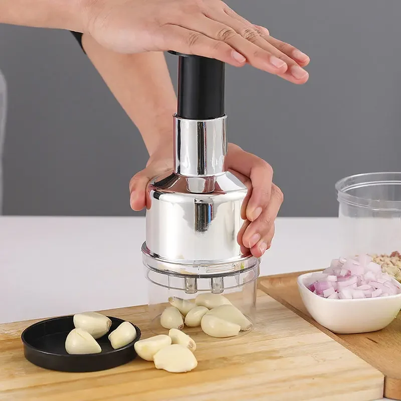Manual Garlic Chopper Food Crusher Garlic Pressing Handheld Food Processors Slicer Dicer Mixer Kitchen Vegetable Slicer Tool