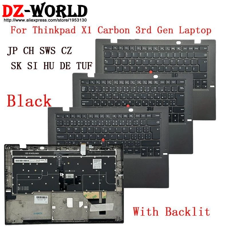 Backlit Keyboard With Palmrest Upper Case C Cover for Lenovo Thinkpad X1 Carbon 3rd Gen 3 Laptop JP CH CZ SK SI HU DE TUF QWERTZ