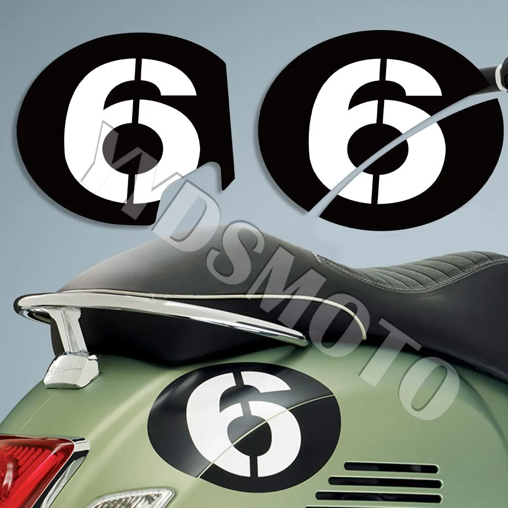 For Vespa Sei 6 Giorni GT GTS GTL GTV 125 300 Super GTS300ie 3M Motorcycle Fairing Sticker NO.6 Decal Accessories Waterproof