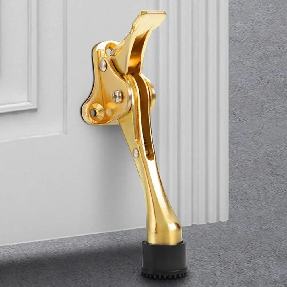 

Heavy Duty Zinc Alloy Door Stopper Adjustable Durable Foot-Operated Door Stopper Easy Install Windproof Kickdown Door Stopper