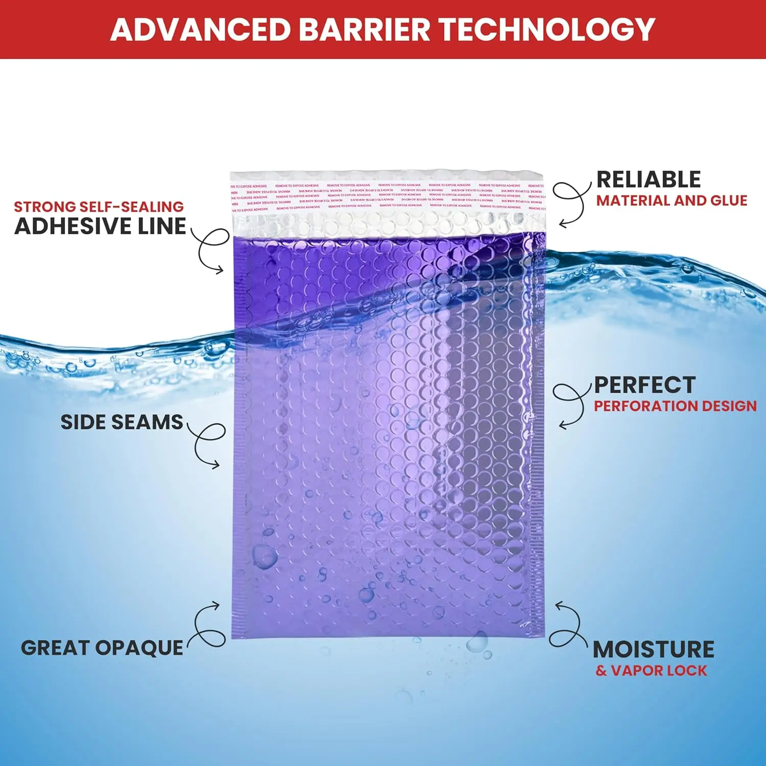 Metallic  Padded Envelope Mailers, 7.5 X 11 Inches, Waterproof  Resistant  For Packing, Shipping, and Storing. Pack of 25 (Black