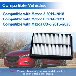 Car Engine Air Filter For Mazda 3 2011–2018 For Mazda 6 2014–2021 CX-5 2013–2023 PE07-13-3A0A PE07-13-3A0 CA11259 AF5211