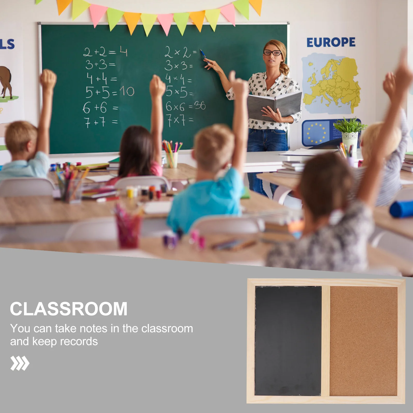 

1Set Cork Message Board Practical Hanging Bulletin Board for Home School Office Note Display Organizer