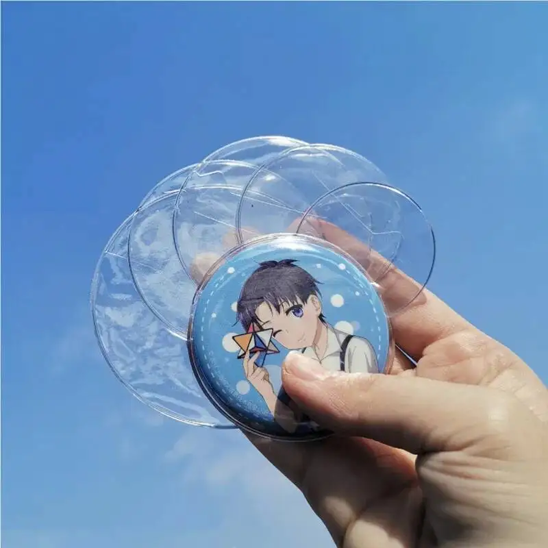 Premium Ita Bag Pins Badge Protector High-definition Clear Thickened Shock Protect Sleeves 50/10pcs Fit 58-75mm Anime Tin Badges
