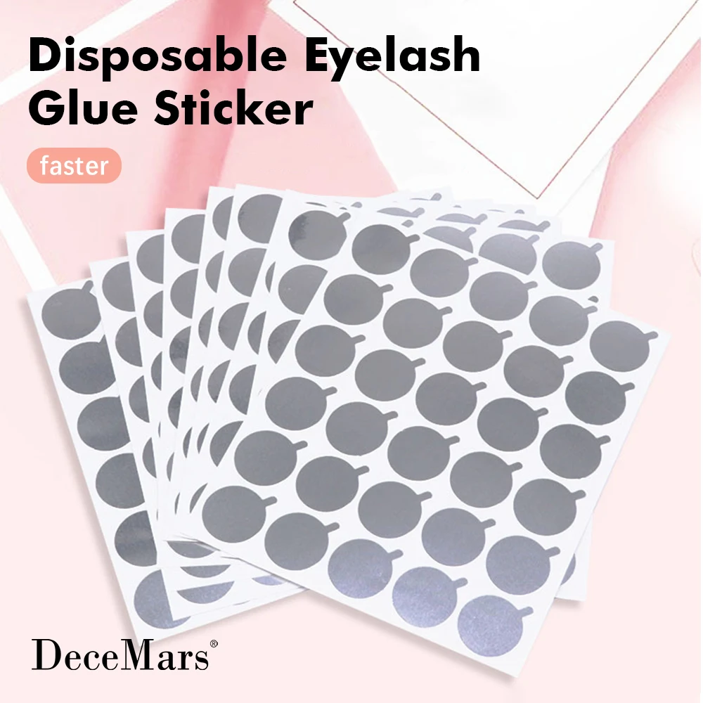 300Pcs Disposable Eyelash Glue Holder Foil Pallet Eyelash Extension Glue Pads Lashes Stickers