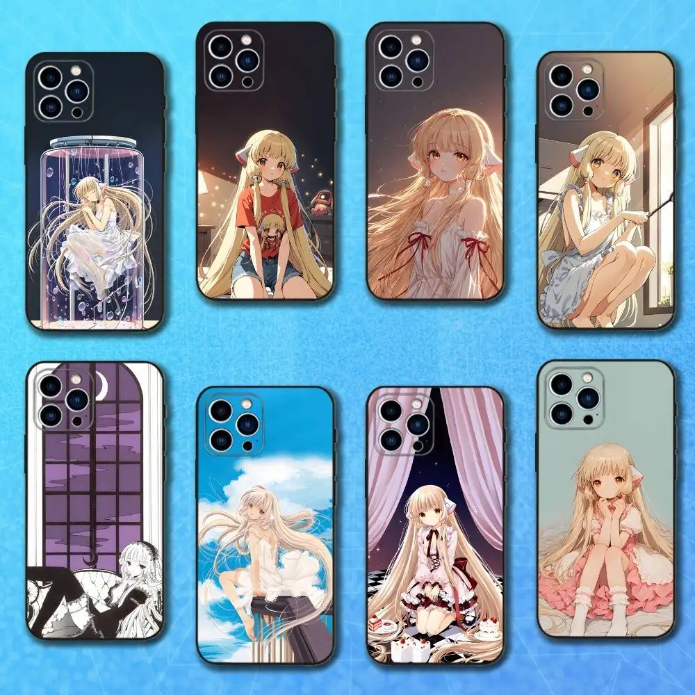 

Comics C-Chobits Anime Phone Case For iPhone 17,16,15,14,13,12,11 Plus,Pro Max,XS,X,XR,SE,Mini,8,7,Soft Silicone Black Cover