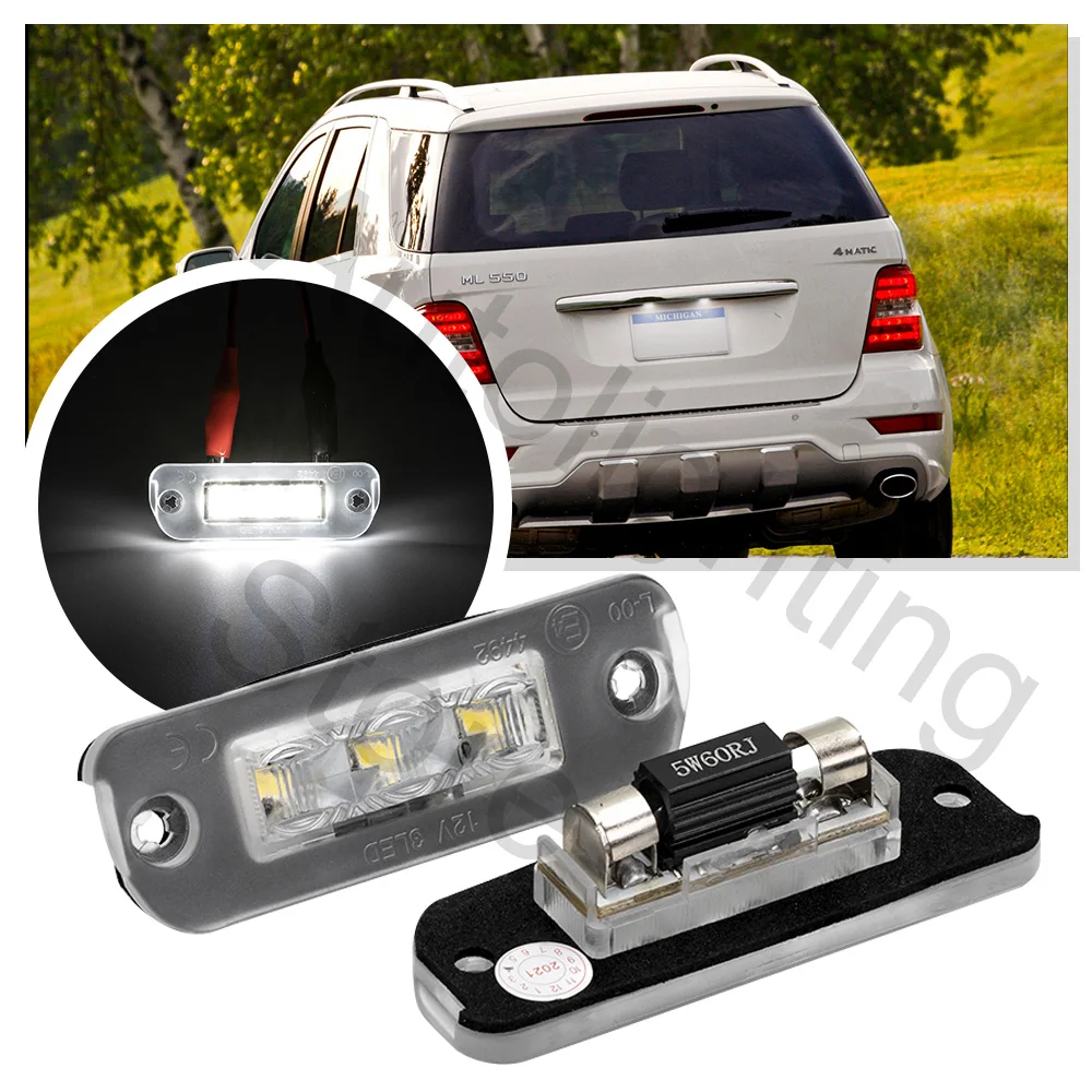 2szt Oświetlenie tablicy rejestracyjnej LED do Mercedes Benz W251 W164 X164 R ML GL 2005 2006 2007 2008-2012 Klasa Canbus Tylna lampa znacznikowa