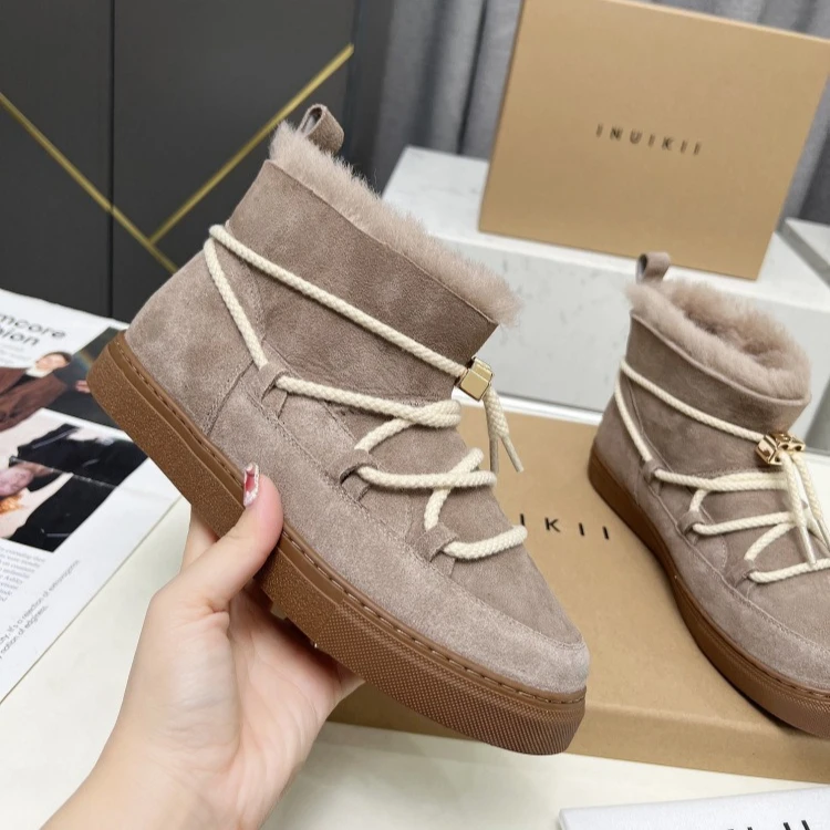 Fashion Winter Boots for Women Plush Lined, Mid Calf Snow Boots with Non-Slip Thick Sole, Comfortable for Daily Wear