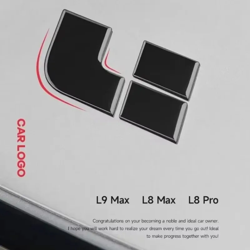2pcs Car Emblem Sticker Black for LEADING IDEAL LiXiang L7 L8 L9 Auto Front Rear Logos Decoration Modified Accessories