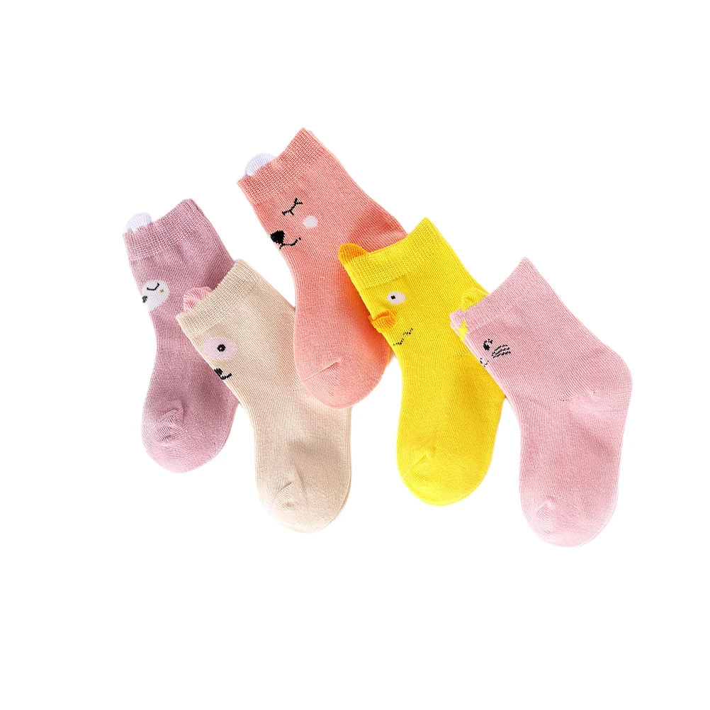 

5 Pairs Kids Socks Cotton Animal Sheep Stockings for Autumn Winter Comfortable Sweat Absorption Breathability Non Slip