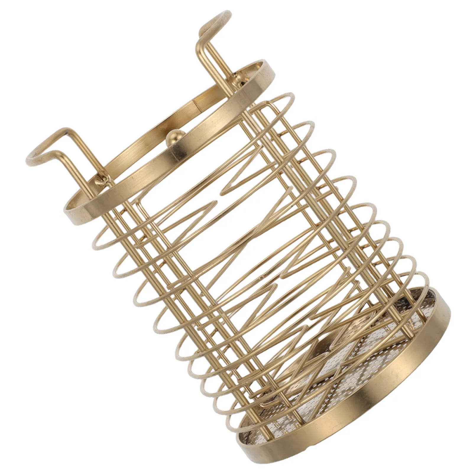 Gold Stainless Steel Kitchen Utensil Holder Rotating Mesh Organizer 4 Section Cutlery Caddy Flatware Storage Rack Kitchen