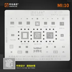 0.12mm Amaoe MI:10 BGA Reballing Stencil per SM7150 RAM SM8150 CPU XIAOMI 9 K20 Series strumenti di riparazione del telefono