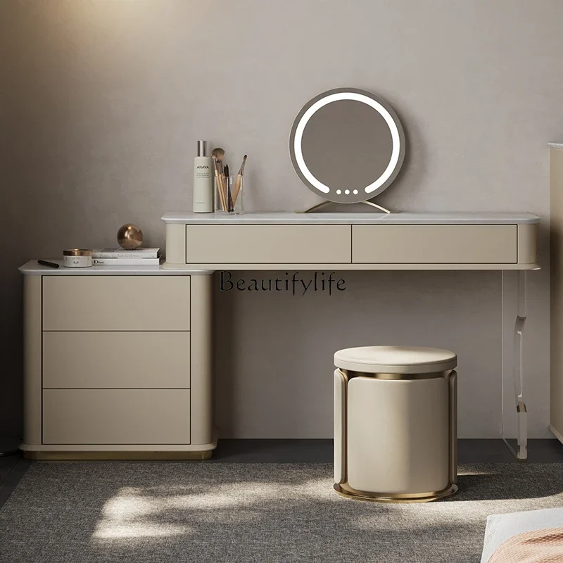 

LJY*Modern dresser designer light luxury natural Kari ice jade marble dresser integrated