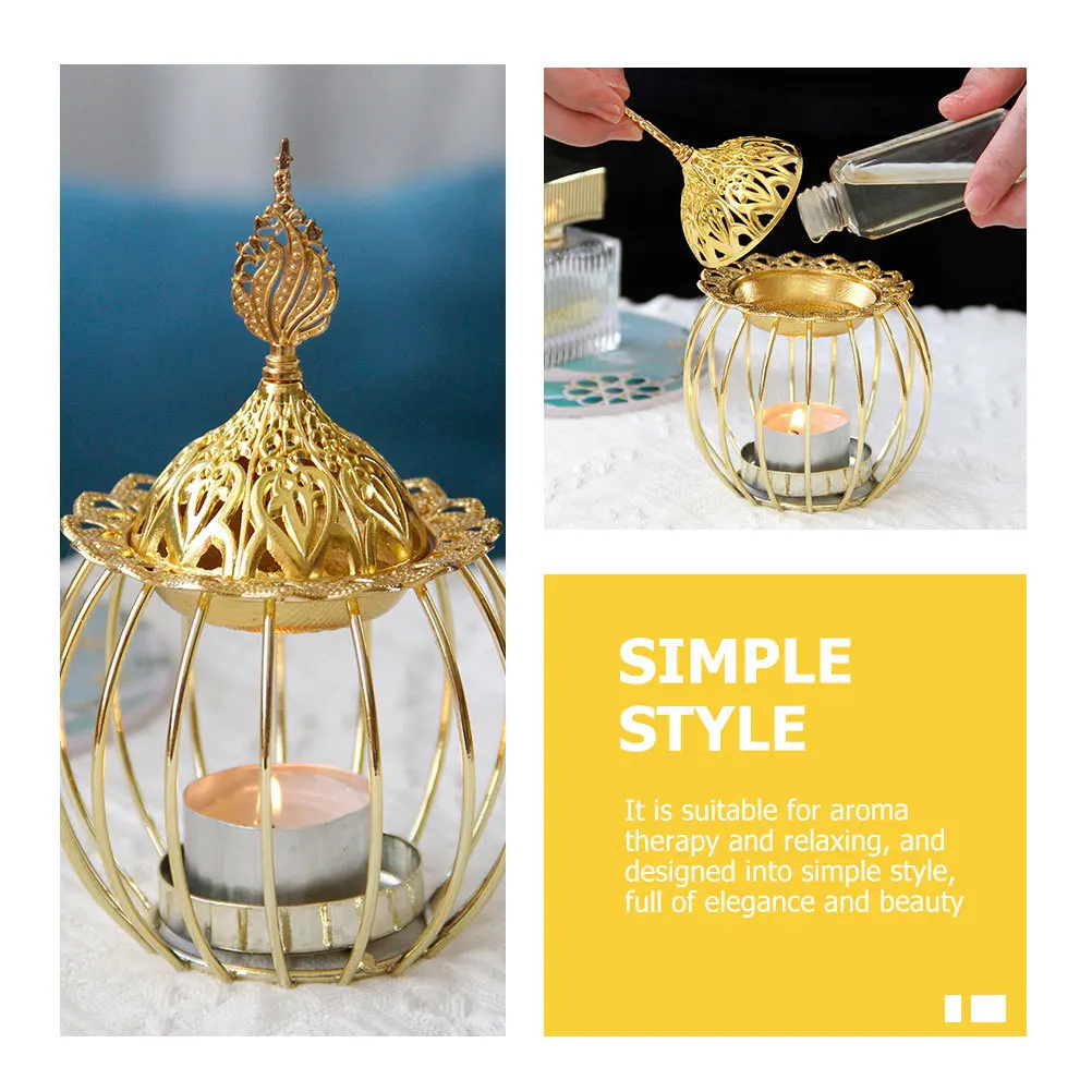 

Iron Incense Burner Compact Lightweight Metal Censer For Aroma Therapy Home Office Decor Middle East Style Desktop Furnace