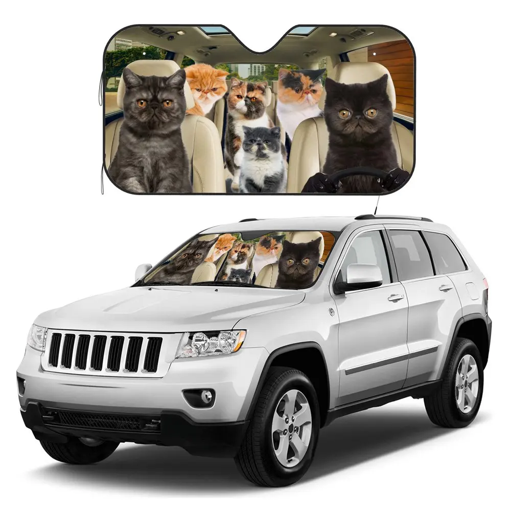 

Devon Rex Cat Driving Car Interior Front Windshield Sun Shade,Exotic Shorthair Sunshade for Truck SUV- Blocks Uv Rays Protector