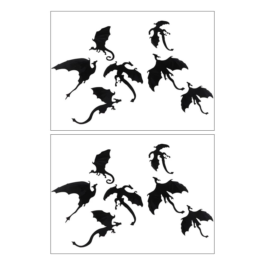 

2Sets 3D Dragon Halloween Decorations Black PVC Wall Stickers Realistic Flying Dragon Decor for Party Ghost House Bars