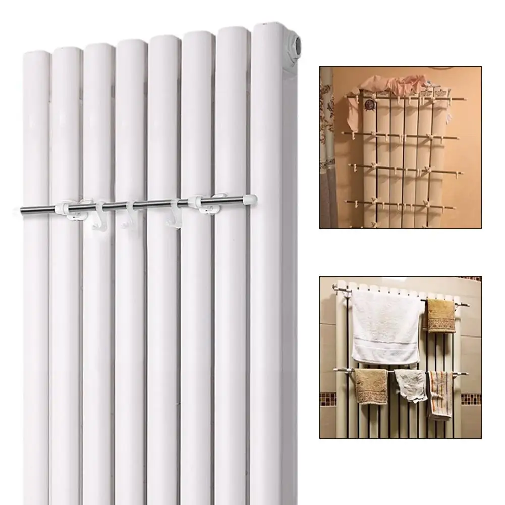 40/50/60cm Radiator Towel Rail For Radiator Heating Hanging With 6 Hooks High Temperature Resistant ABS Radiator Towel Rail