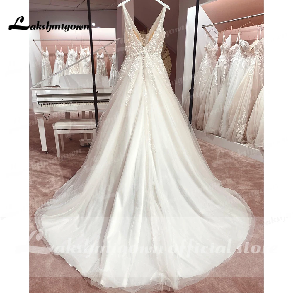 Sexy Bridal Boho Wedding Dress Abito da Sposa Deep V-neck Bridal Reception Gown Sexy Tulle Beach Wedding Dresses