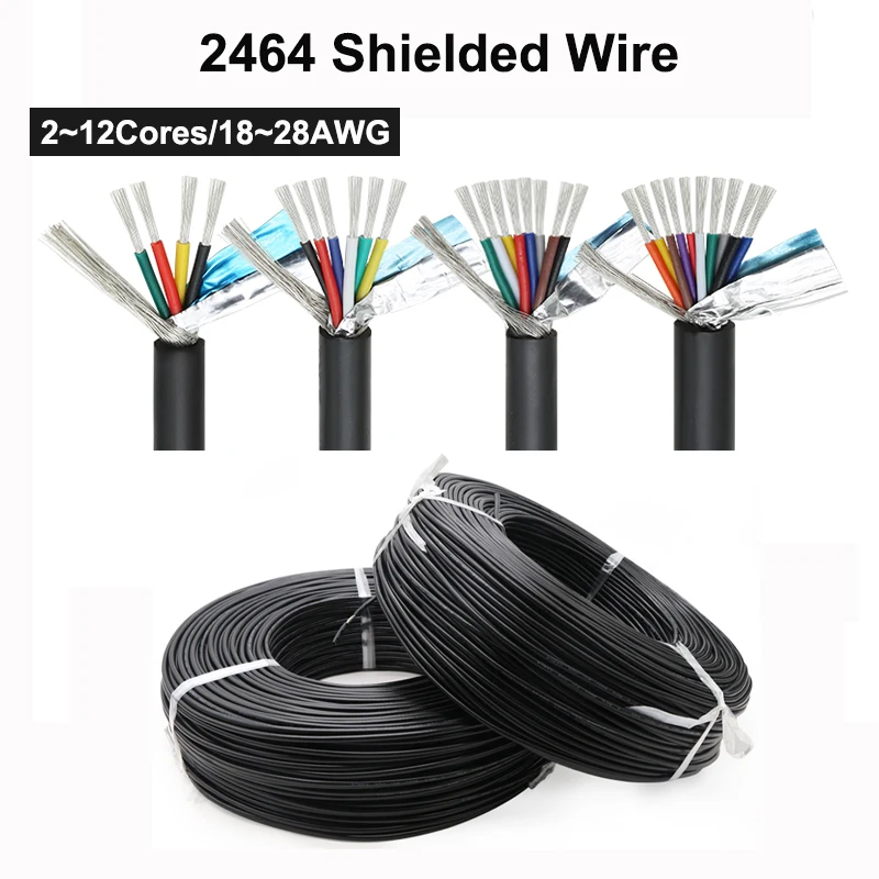 

UL2464 PVC Shielded Wire 28 26 24 22 20 18AWG Channel Audio Cable Line 2 ~10Cores Copper Signal Control Cable Sheathed Wires