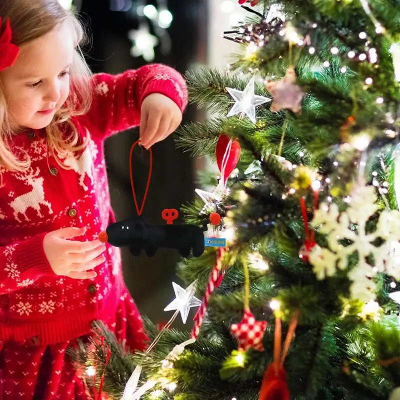 Ornements d'arbre de Noël pour chien, pendentif animal, porte-clés en peluche mignon, jouets en peluche colorés, chiot