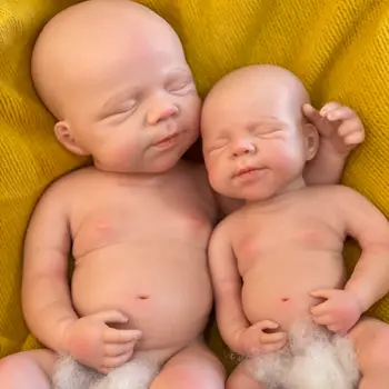 Sisters Pascale 33CM and 45CM all silicone 3D painted/unpainted full body soft solid silicone reborn baby doll Corpo De Silicone