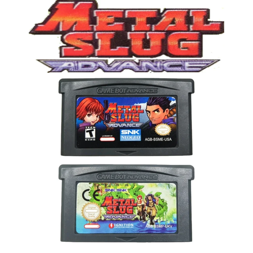 Metal Slug Advance GBA Game Cartridge Run And Gun Action Retro Video Game Card For Game Boy Advance SP Console USA EUR Version