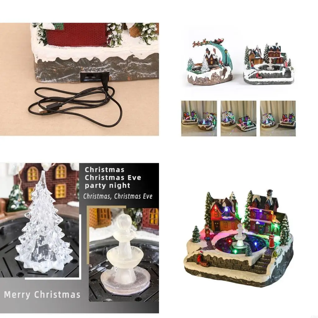 

Whirling Musical Water Spring Рождественская украшение с светодиодными радиантами и базой канифорт для праздничных вечеринок