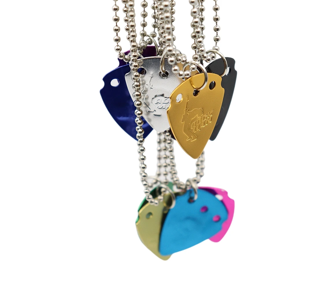 1Pcs Aluminum Alloy Guitar Pick  Acoustic Music Plectrum 1.00mm Thickness Guitar Accessories Pendant Necklace Picks