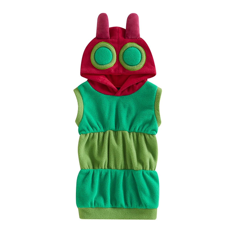 Toddlers Baby Very Hungry Caterpillar Costume Cute Sleeveless Hooded Romper Vest Halloween Cosplay Outfit