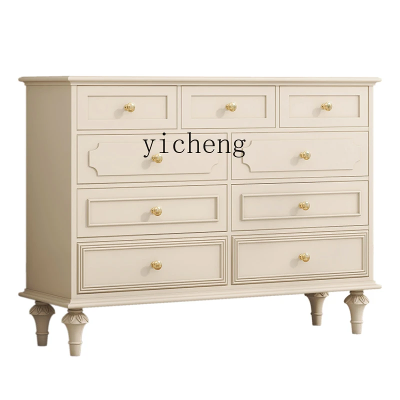 Xl Chest of Drawers Bedroom Bed Front Cabinet Storage Chest of Drawer Nine Chest of Drawers Minimalist Solid Wood Furniture