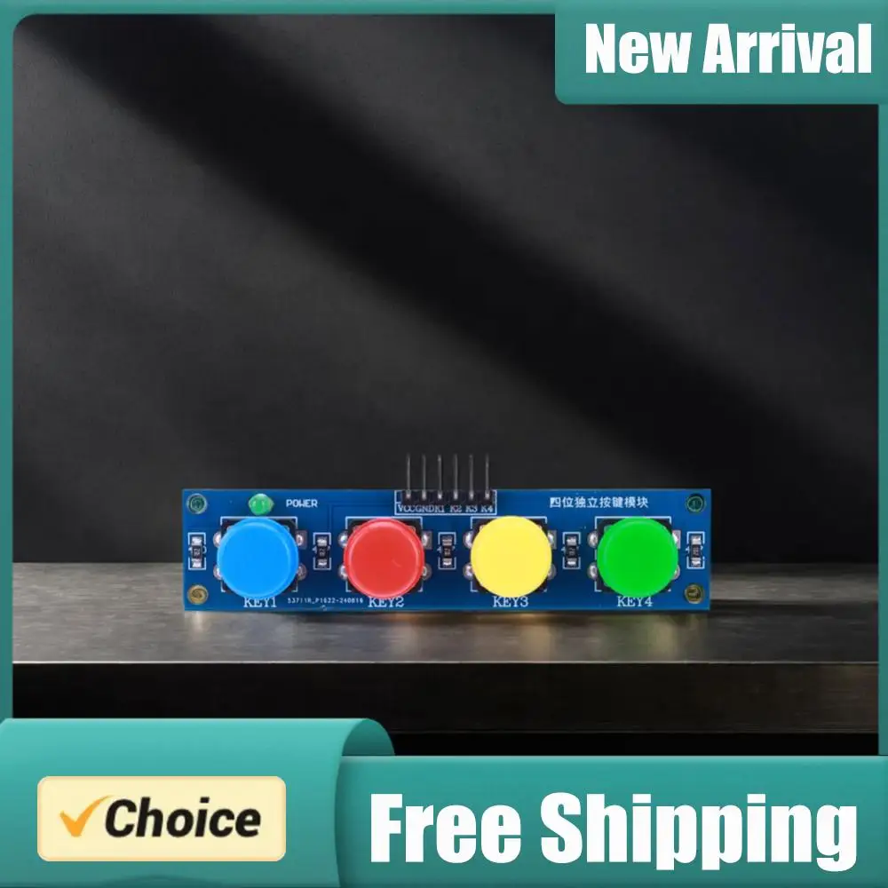 4 Independent Buttons Touch Button Module with Hat & LED Indicator High Level Output for Arduino Or Raspberry Pi