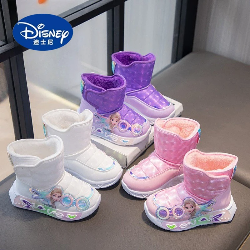 

Disney 2025 Winter Baby Snow Boots: Fleece-Lined Thick Soft Sole Warm Boots for Boys & Girls, Fashion Kids' Short Boots